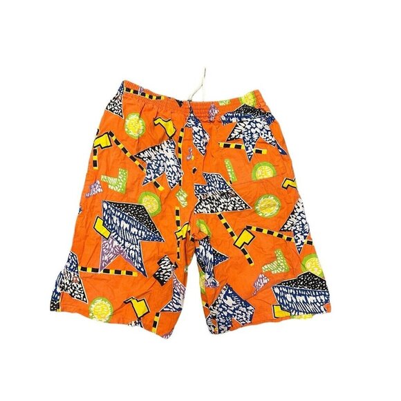 Vtg California Shores Cotton Shorts Bright Colors Medium Jams 80s 90s AC Slater - Picture 9 of 13